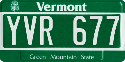 VT license plate YVR677