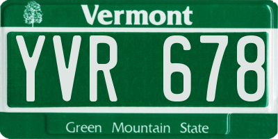 VT license plate YVR678