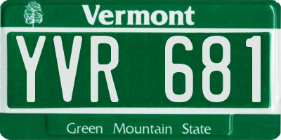VT license plate YVR681