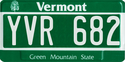 VT license plate YVR682