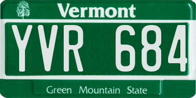 VT license plate YVR684