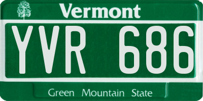 VT license plate YVR686