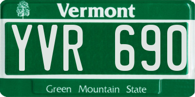 VT license plate YVR690