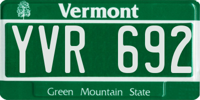 VT license plate YVR692