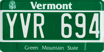 VT license plate YVR694