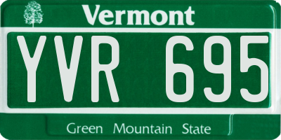 VT license plate YVR695