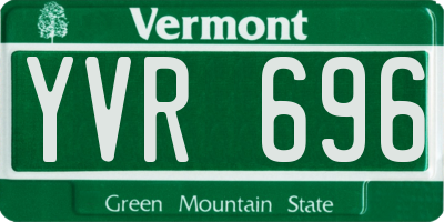 VT license plate YVR696