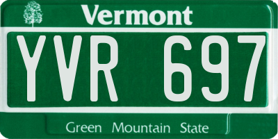 VT license plate YVR697