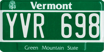 VT license plate YVR698