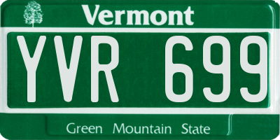 VT license plate YVR699