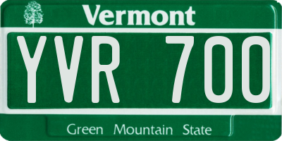 VT license plate YVR700