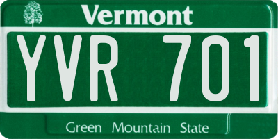 VT license plate YVR701