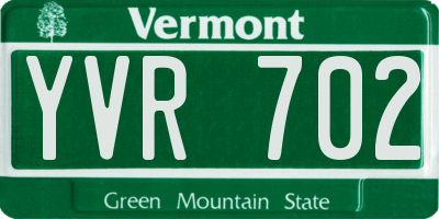 VT license plate YVR702