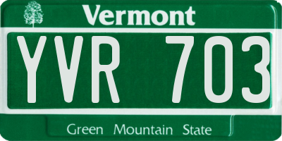 VT license plate YVR703