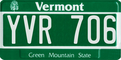 VT license plate YVR706