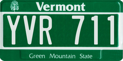 VT license plate YVR711