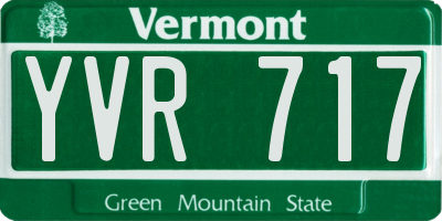 VT license plate YVR717