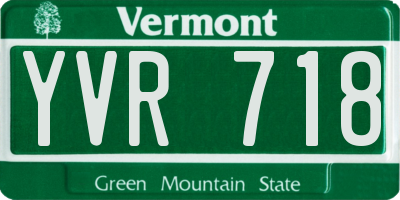 VT license plate YVR718