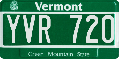 VT license plate YVR720