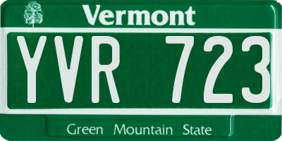 VT license plate YVR723
