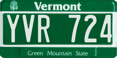 VT license plate YVR724