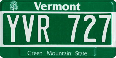 VT license plate YVR727