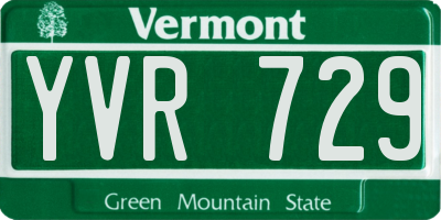 VT license plate YVR729