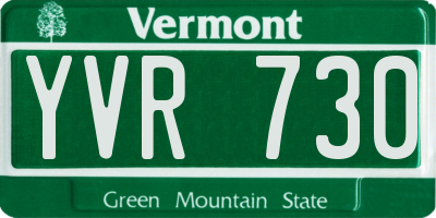 VT license plate YVR730