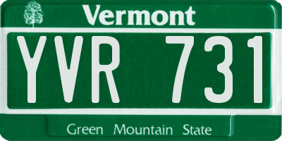 VT license plate YVR731