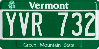VT license plate YVR732