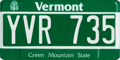 VT license plate YVR735