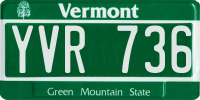 VT license plate YVR736