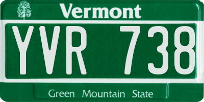 VT license plate YVR738