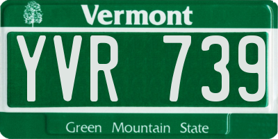 VT license plate YVR739