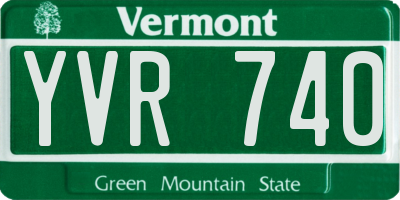 VT license plate YVR740