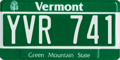 VT license plate YVR741