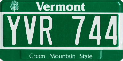 VT license plate YVR744