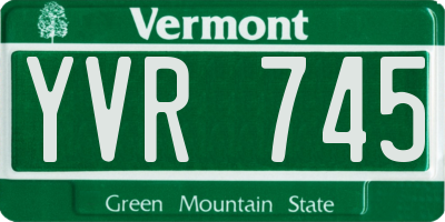VT license plate YVR745