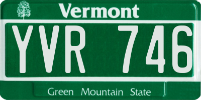 VT license plate YVR746