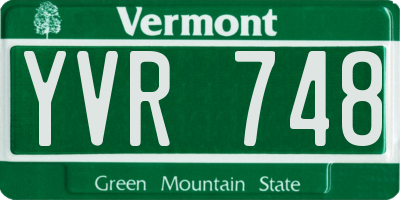 VT license plate YVR748
