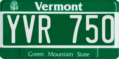 VT license plate YVR750