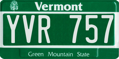 VT license plate YVR757