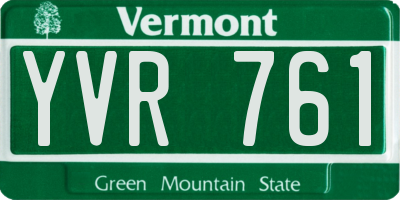 VT license plate YVR761