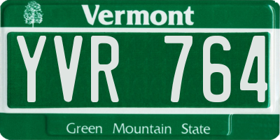VT license plate YVR764