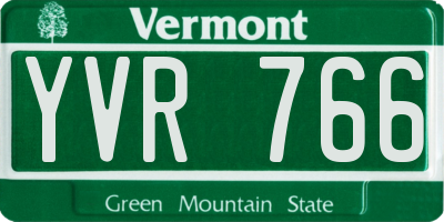 VT license plate YVR766
