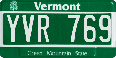 VT license plate YVR769
