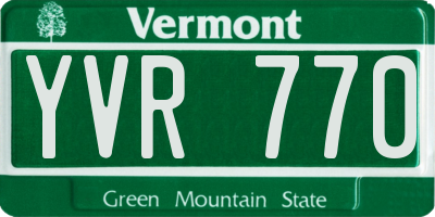 VT license plate YVR770