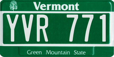 VT license plate YVR771