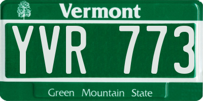 VT license plate YVR773