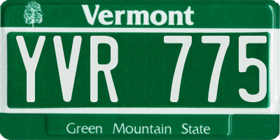 VT license plate YVR775
